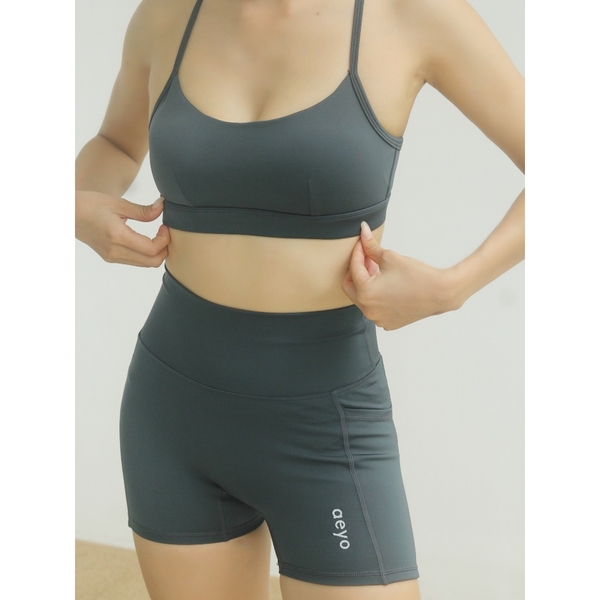 𝘢𝘦𝘺𝘰 I Set đồ thể thao áo bra Aura tập thể thao yoga gym nữ cotton mềm mại thoải mái, quần Biker Short cạp cao tôn dáng