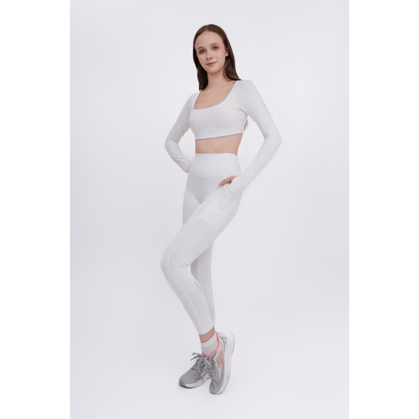 aeyo | Bộ đồ tập yoga gym pilates nữ, áo cổ vuông tay dài, quần legging ôm sát tôn dáng Mellow