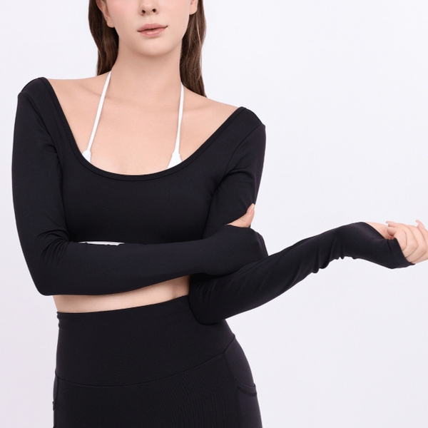 aeyo | Áo BLISS Bra thể thao yoga gym nữ dài tay, mút rời, chất liệu vải thun dày dặn, mềm mịn, thoáng khí, ôm sát