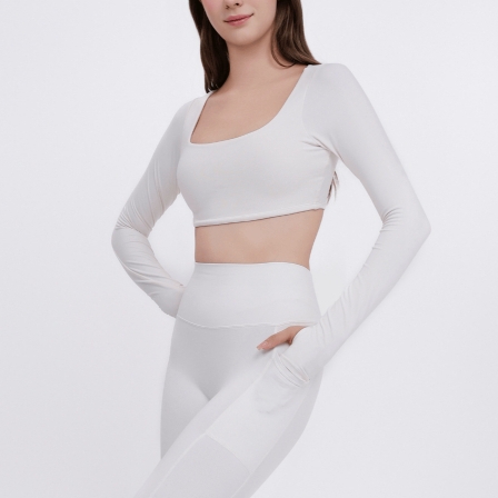 aeyo | Áo bra tập yoga gym pilates nữ Mellow cổ vuông, dài tay BL005
