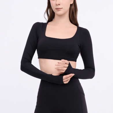 aeyo | Áo bra tập yoga gym pilates nữ Mellow cổ vuông, dài tay BL005