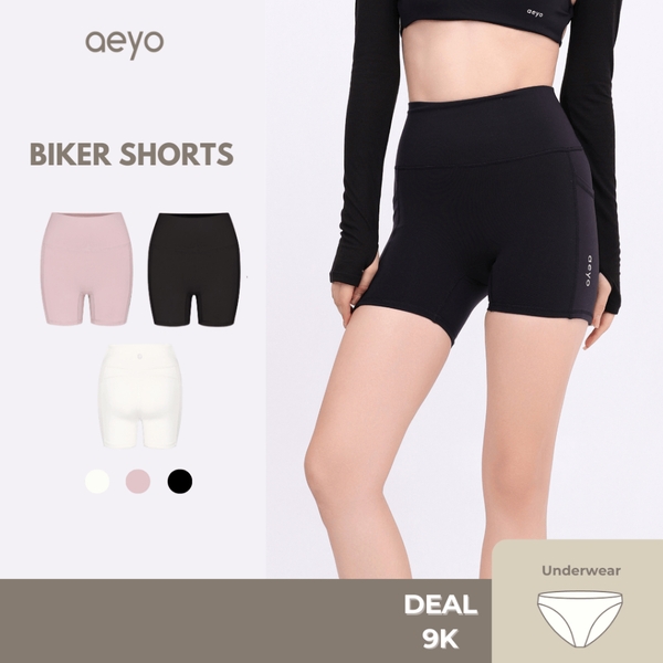 aeyo | Quần đùi tập yoga gym pilates tennis nữ Sweet cạp cao, vải thun dày dặn BL003