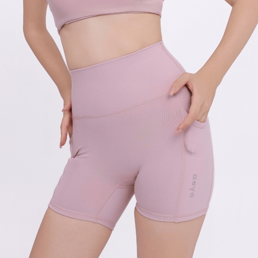 aeyo | Quần đùi tập yoga gym pilates tennis nữ Sweet cạp cao, vải thun dày dặn BL003
