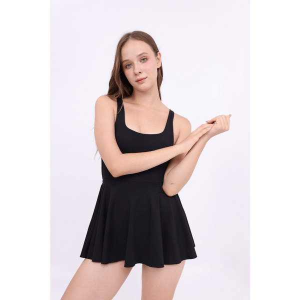 aeyo | Váy tập pickleball tennis nữ liền thân, co giãn, kèm mút rời, hở lưng, có quần bảo hộ SWAY