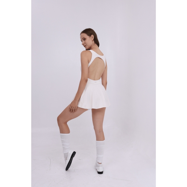 aeyo | Váy tập pickleball tennis nữ liền thân, co giãn, kèm mút rời, hở lưng, có quần bảo hộ SWAY