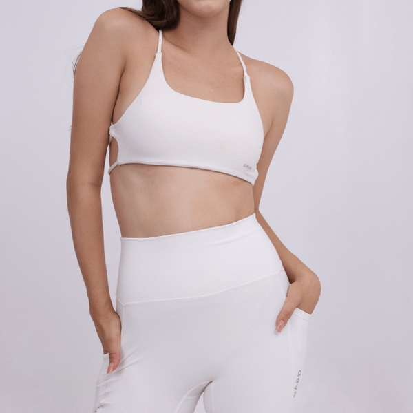 aeyo | Set đồ tập thể thao yoga gym áo SWEET lưng dây cách điệu, quần Legging dài chất liệu vải Polyester, mềm mịn