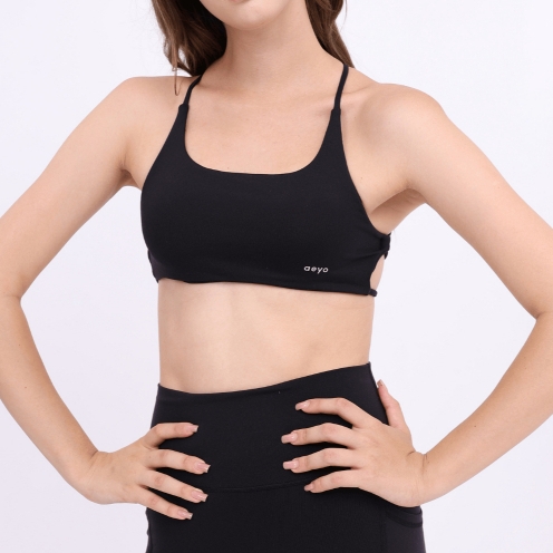 aeyo | Set đồ tập thể thao yoga gym áo SWEET lưng dây cách điệu, quần Legging dài chất liệu vải Polyester, mềm mịn