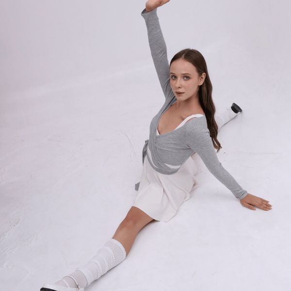 aeyo | Áo khoác Cardigan đắp chéo LACE thể thao yoga pilates, chất liệu vải thun tăm mềm mại, co giãn thoáng khí