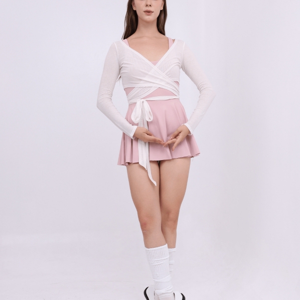 aeyo | Áo khoác Cardigan đắp chéo LACE thể thao yoga pilates, chất liệu vải thun tăm mềm mại, co giãn thoáng khí