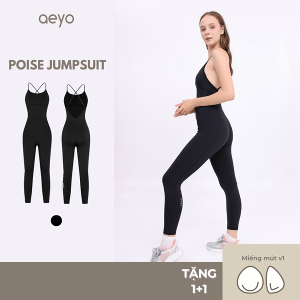 𝘢𝘦𝘺𝘰 I Jumpsuit POISE sẵn mút đi kèm, thiết kế có túi đựng phụ kiện, tôn dáng co giãn 4 chiều, đồ tập gym yoga pilates