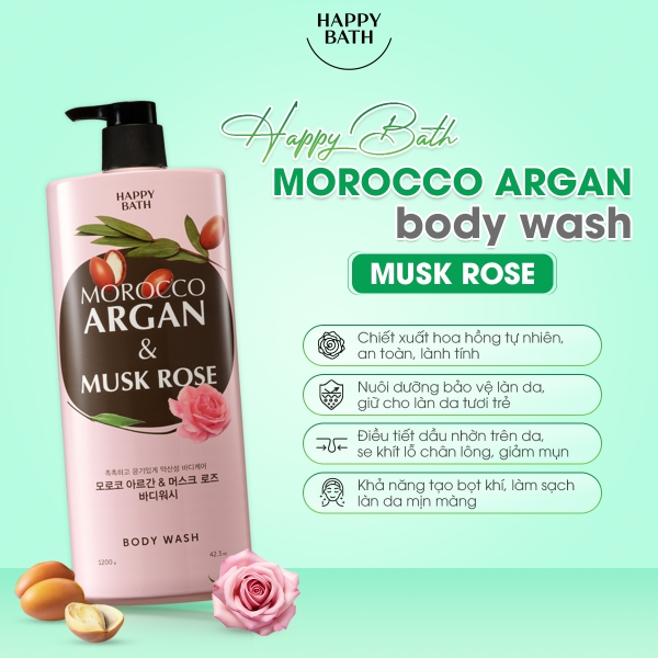 Happy Bath Morocco Argan & Musk Rose Shower Gel
