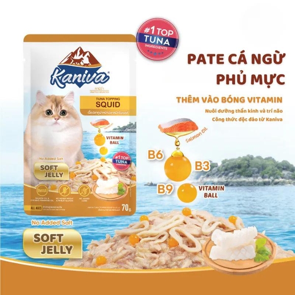 Pate Mèo Kaniva Vitamin Ball Bổ Não Dưỡng Lông 70g