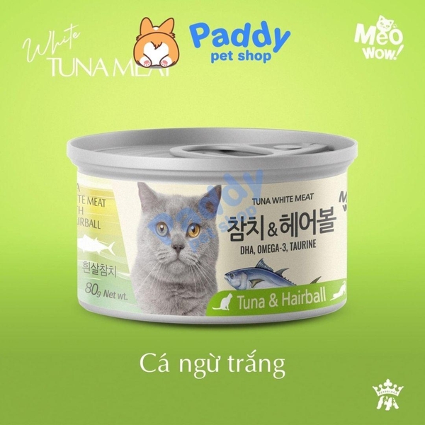Pate Mèo Meowow Súp Cá Ngừ Trắng Nguyên Miếng (Lon 80g)