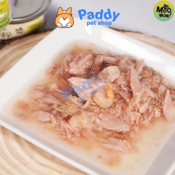 Pate Mèo Meowow Súp Cá Ngừ Trắng Nguyên Miếng (Lon 80g)
