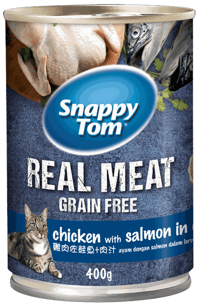 Pate Mèo Snappy Tom Real Fish - Lon 400g
