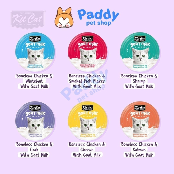 Pate Mèo Kit Cat Sữa Dê Bổ Sung Canxi (Lon 85g)