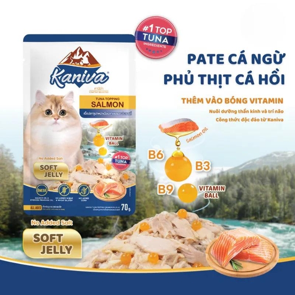 Pate Mèo Kaniva Vitamin Ball Bổ Não Dưỡng Lông 70g