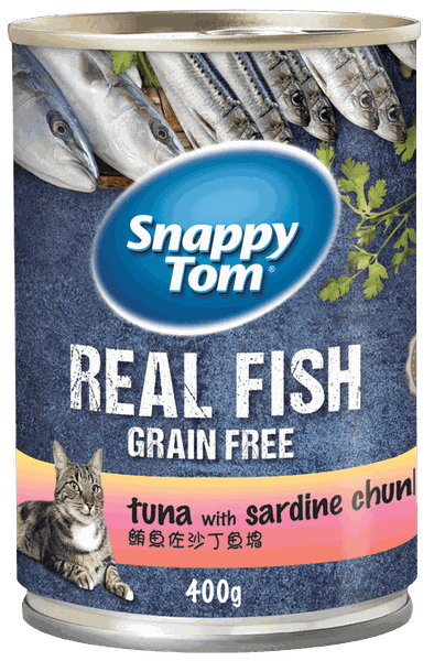 Pate Mèo Snappy Tom Real Fish - Lon 400g