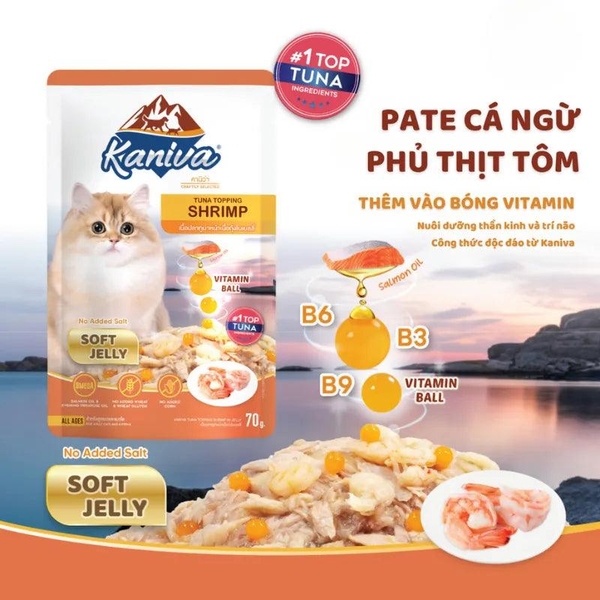 Pate Mèo Kaniva Vitamin Ball Bổ Não Dưỡng Lông 70g