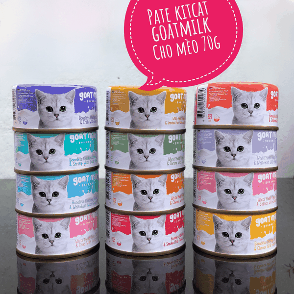 Pate Mèo Kit Cat Sữa Dê Bổ Sung Canxi (Lon 85g)