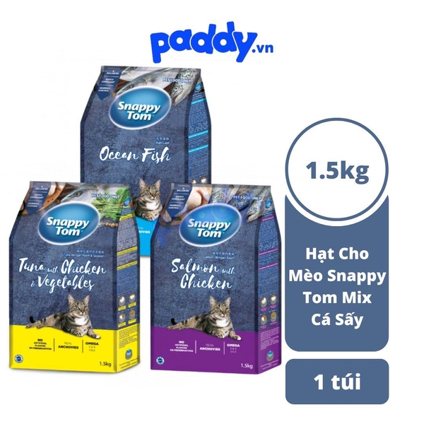 Hạt Cho Mèo Snappy Tom Mix Cá Sấy