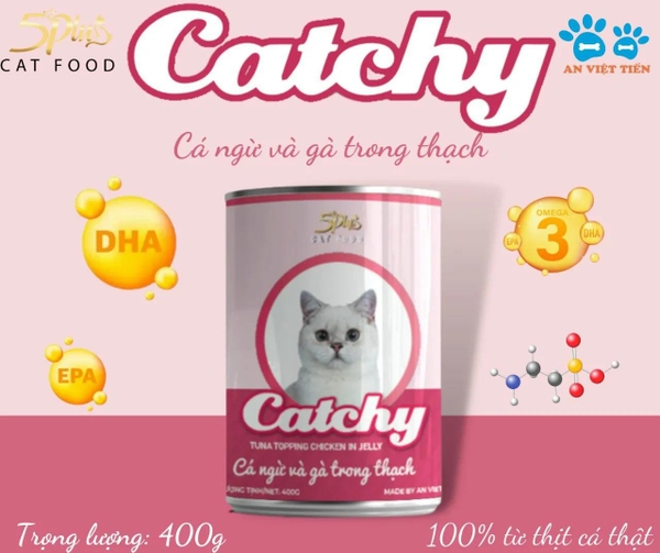 Pate Mèo Catchy Nhiều Vị Lon 400g