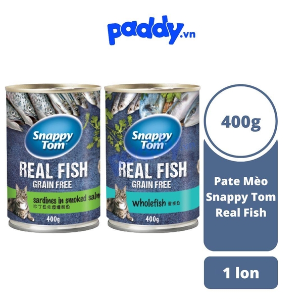 Pate Mèo Snappy Tom Real Fish - Lon 400g