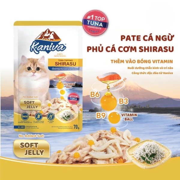 Pate Mèo Kaniva Vitamin Ball Bổ Não Dưỡng Lông 70g