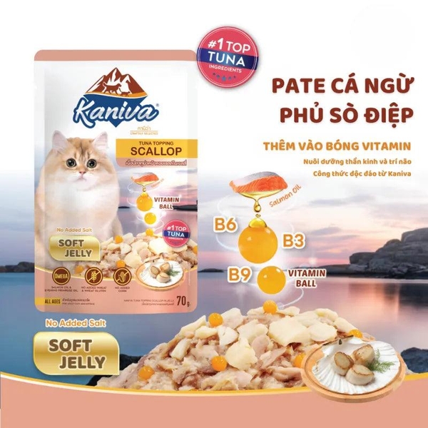 Pate Mèo Kaniva Vitamin Ball Bổ Não Dưỡng Lông 70g