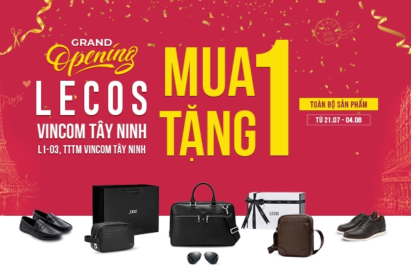 GRAND OPENING - LECOS & ELLY VINCOM TÂY NINH : MUA 1 – TẶNG 1 TOÀN BỘ SẢN PHẨM!