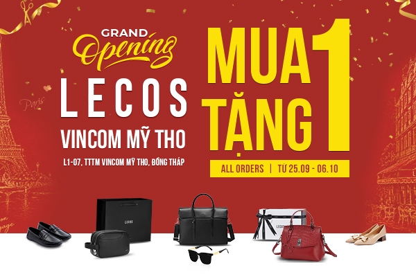 GRAND OPENING | LECOS & ELLY VINCOM MỸ THO - MUA 1 TẶNG 1