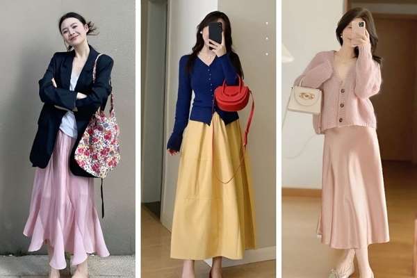 10+ cách phối đồ với chân váy xòe dài chuẩn gu thời trang