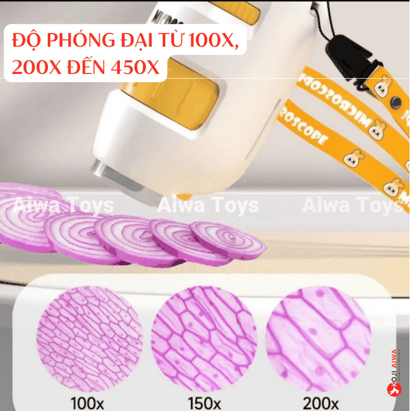 Đồ chơi kính hiển vi trẻ em khám phá thế giới phóng đại lên tới 200 lần