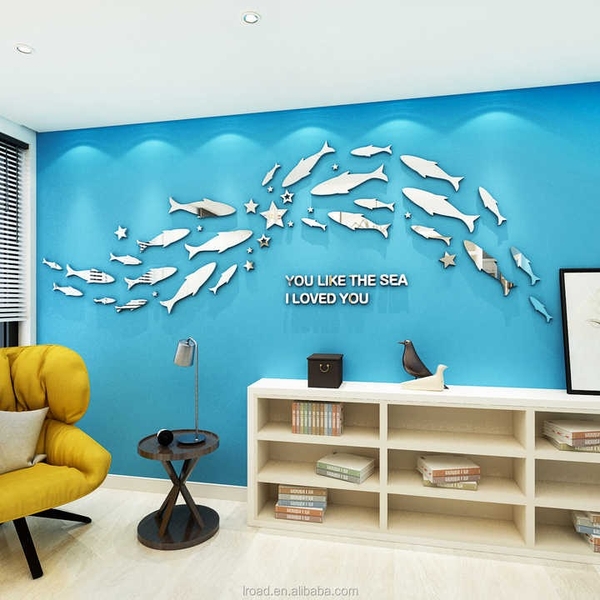 Decor dán tường hình cá đại dương