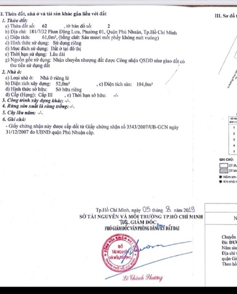 *CHÍNH CHỦ BÁN NHÀ 181/7/32 PHAN ĐĂNG LƯU DT 61M2 CHỈ 7.2 TỶ