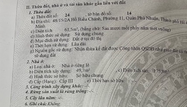 *CHÍNH CHỦ BÁN NHÀ HXH 48/15/2A HỒ BIỂU CHÁNH PHÚ NHUẬN 4 TẦNG DT 62M2 CHỈ 12.5 TỶ