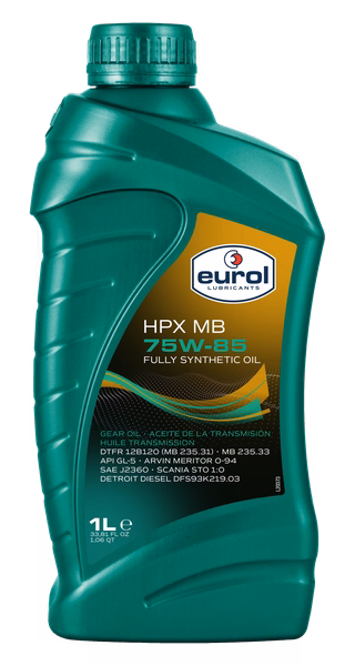 Dầu hộp số & vi sai Eurol HPX MB 75W-85 GL-5 (Full Synthetic) | Chuẩn MB 235.31/235.33 – Sang số êm, tiết kiệm nhiên liệu