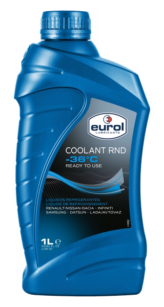 Nước Làm Mát Xe Renault - Eurol Coolant -36°C RND E504012 | Màu Vàng, Chuẩn Renault-Nissan, Can 1L