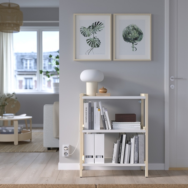 EKENABBEN Open shelf unit, aspen/white