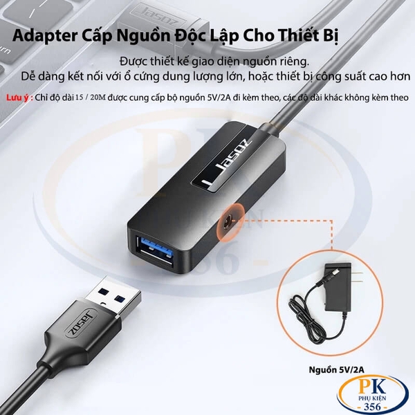 Cáp USB 3.0 nối dài Jasoz D116 đầu mạ Niken lõi đồng mạ thiếc
