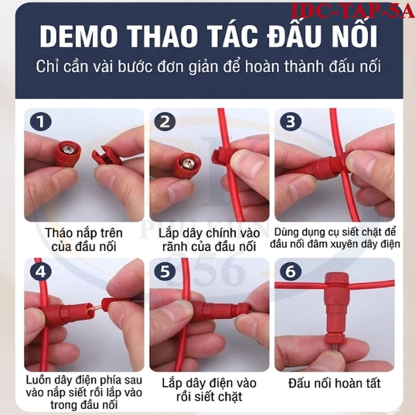 Cách sử dụng Đầu nối nhanh trích tách dây điện xuyên thấu phân nhánh chữ T IDC-TAP-5A