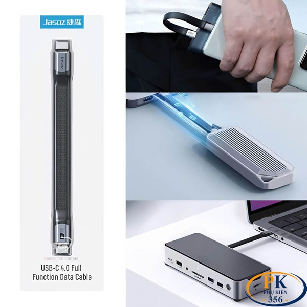Cáp sạc nhanh USB4 PD 3.1 240W Jasoz T-D223 dùng cho laptop MacBook iPhone 15 iPad Pro