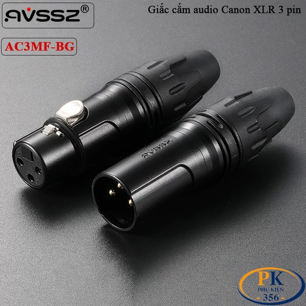 Giắc Hàn Audio Canon XLR 3 Pin AVSSZ Male AC3M-BG Female AC3F-BG