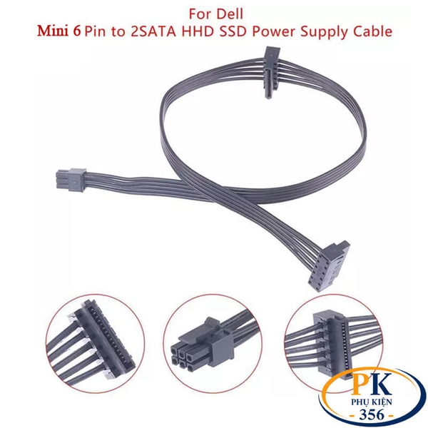Cáp nguồn Dell Mini 6 Pin ra 2 SATA