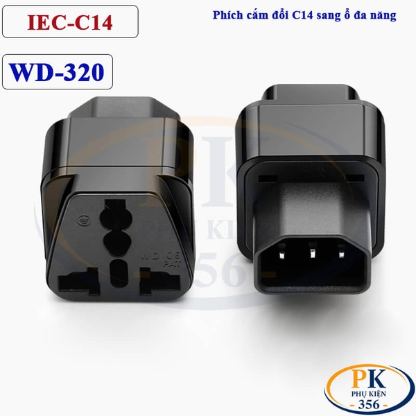 Đầu chuyển nguồn IEC C14 sang ổ cắm đa năng WD-320