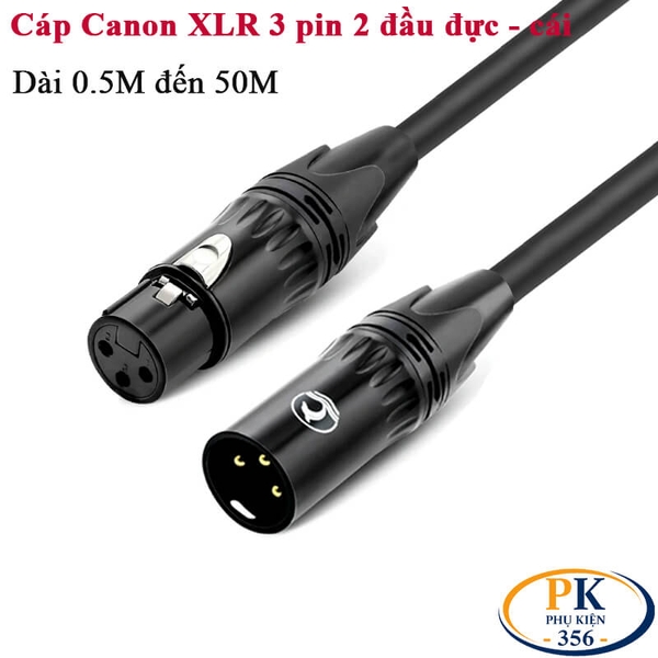 Dây Cáp Nối Dài Canon XLR 3 Pin 2 Đầu Đực Cái DIY Dài 0.3m–50m