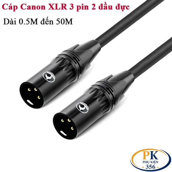 Dây Cáp Canon XLR 3 Pin 2 Đầu Đực DIY Dài 0.3m–50m