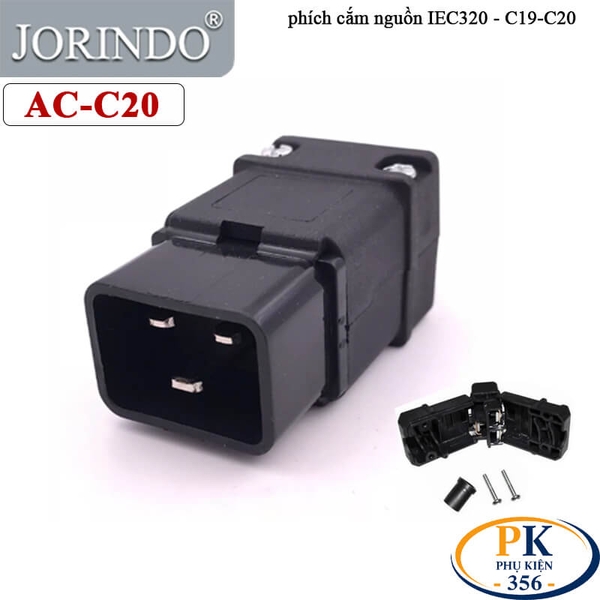 Phích Cắm Nguồn IEC 60320 C20 16A 250V JORINDO AC-19-20