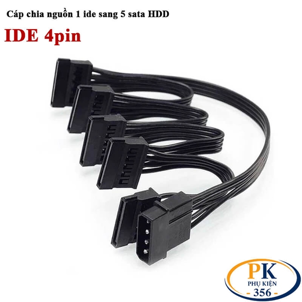 Cáp chuyển nguồn IDE 4 pin sang 5 sata dài 40cm cho HDD SSD PC