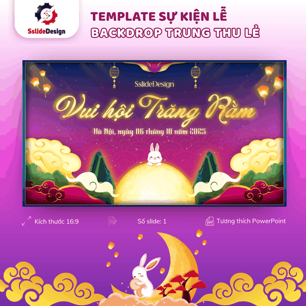 EV15.1 - Backdrop Trung Thu (Tím hồng)